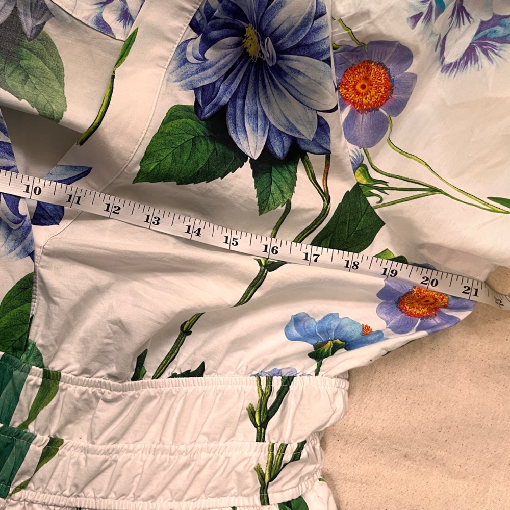Maeve by Anthropologie Somerset Maxi Floral Dress White Cotton Lined Size M - Picture 13 of 16